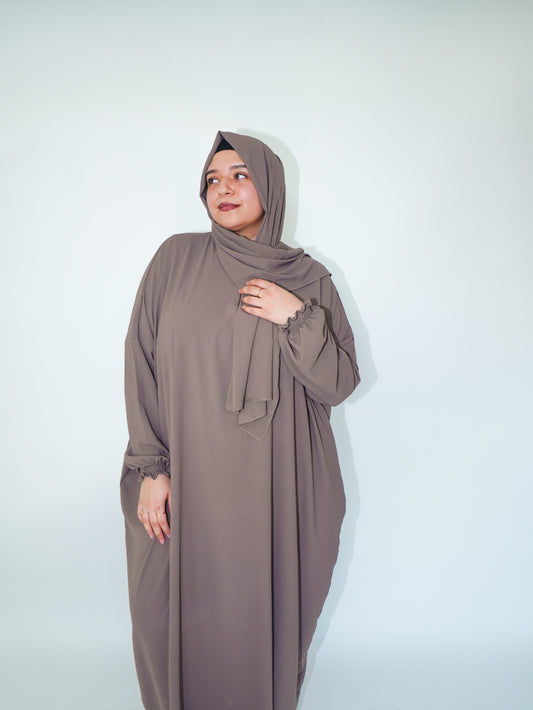 Neeya Prayer Abaya - Warm Taupe